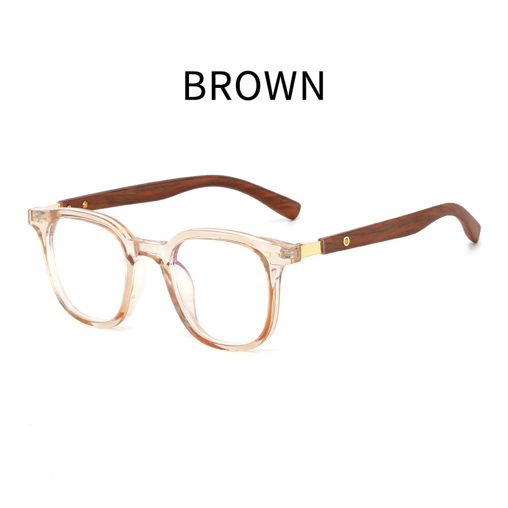 

KLASSNUM Vintage Reading Glasses Women Men Brand Anti Blue Light Flat Mirror Computer Optical Eyewear Wood Grain Eyeglasses 0-4 0 коричневий