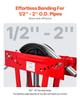 Hydraulic Pipe Bender, 12 Ton Manual Pipe Bending Tool with 6 Dies