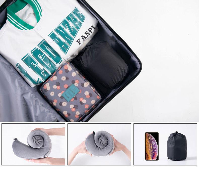 Memory Foam U-shaped Neck Support Pillow for Office, Travel, and Airplane Use
