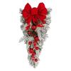 Yousheng Christmas Staircase Wreath Garland Bow Front Door Hanging Garden Xmas Tree Pendant Party New Year Home Decoration
