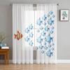 Carp Animal Fish Geometric Tulle Curtains For Living Room Sheer Curtain Bedroom Voile Decorative Window Treatments