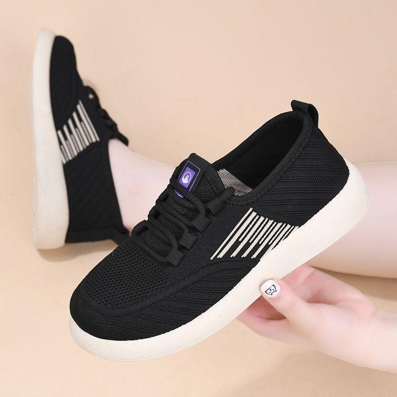 Shoes summer new single shoes flying woven breathable lightweight comfortable casual shoes
