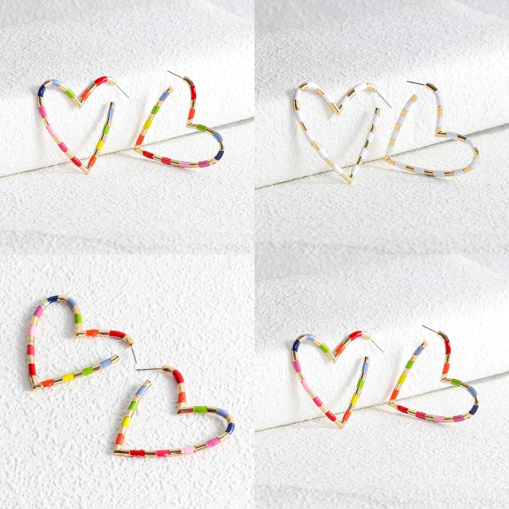 New Fashion Cross-border Creative Heart Drop Earrings Alloy Material