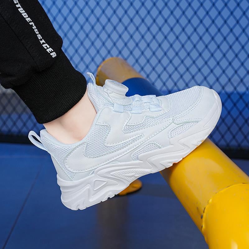 Student leather surface gas network non-slip children's waterproof shoes casual breathable sports shoes autumn 2025 surface sports small new