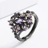 Fashion Women's Ring with Purple Cubic Zirconia-anniversary Gift