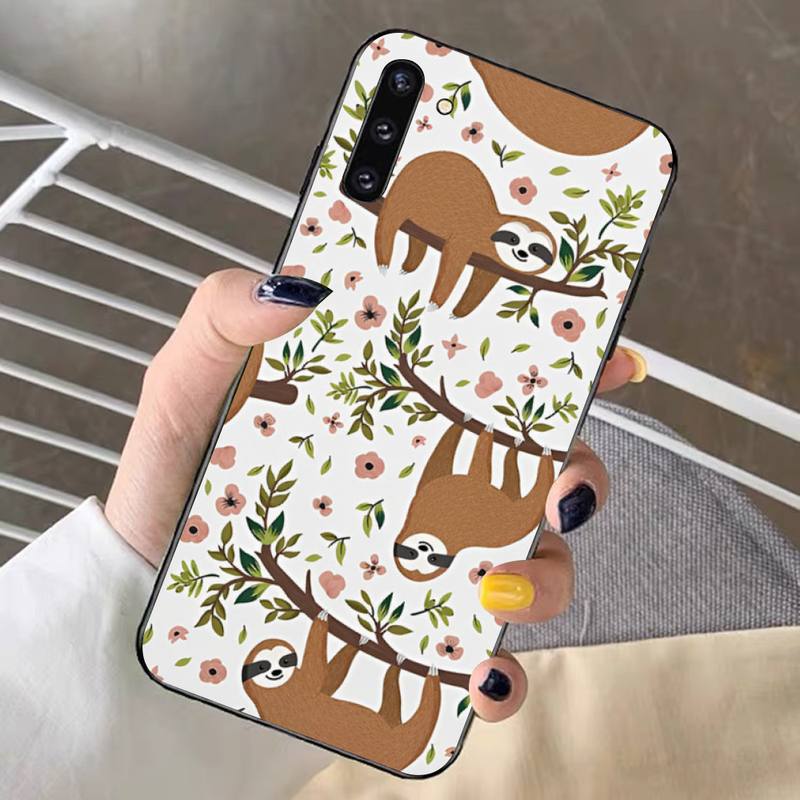 Roztomilý pouzdro na telefon s lenochody pro Samsung Note 5 7 8 9 10 20 pro plus lite ultra A21 12 72