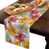 Fall Harvest Maple Leaf Linen Table Runner Holiday Party Decor Washable Farmhouse Kitchen Dining Table Runner Autumn Decorations