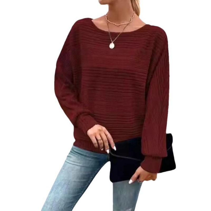 Women's Clothing Station Autumn and Winter New Style Round Neck Bat Sleeve Tops T-Shirts for Wome