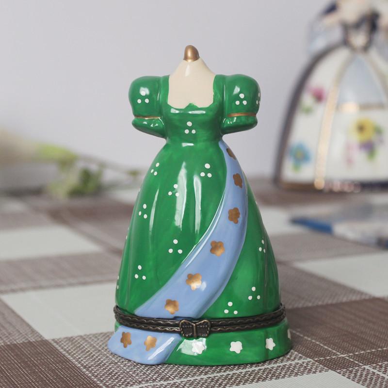 European and American Style Ceramic Handicraft Jewelry Box, Creative Home Furnishings Hand-painted Ceramic Storage Box