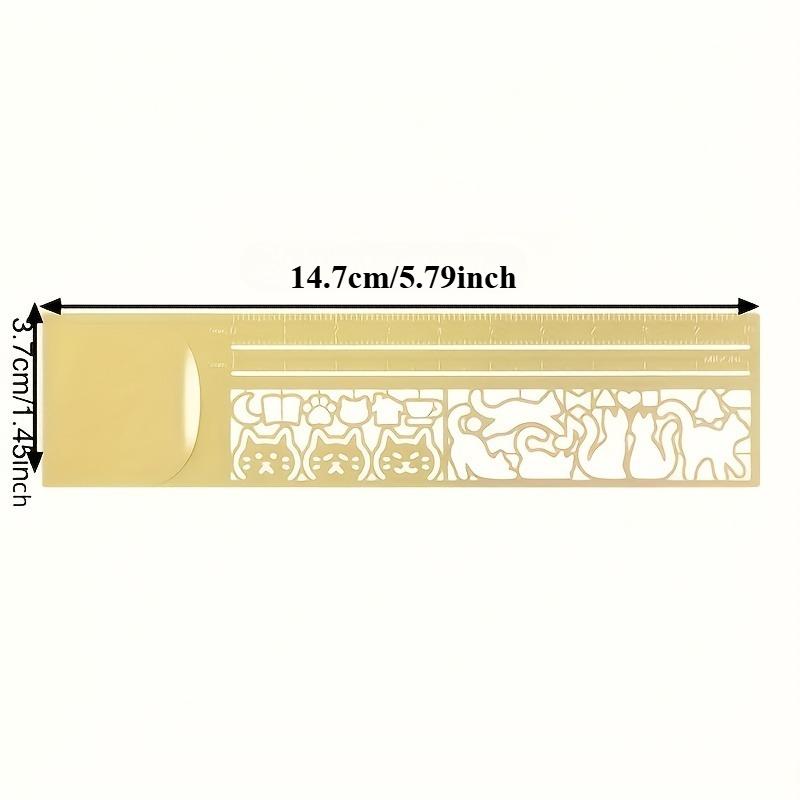 

1 шт. Милая закладка с двусторонним рисунком кошки, линейка|Точные канцелярские товары для дневника, книги для планирования, записи заметок - Креативный канцелярский инструмент