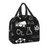 Pinke Wissenschaft Isolierte Lunch-Tragetasche für Frauen Chemisches Labor Chemie Technologie Tragbare Thermokühltasche Bento-Box