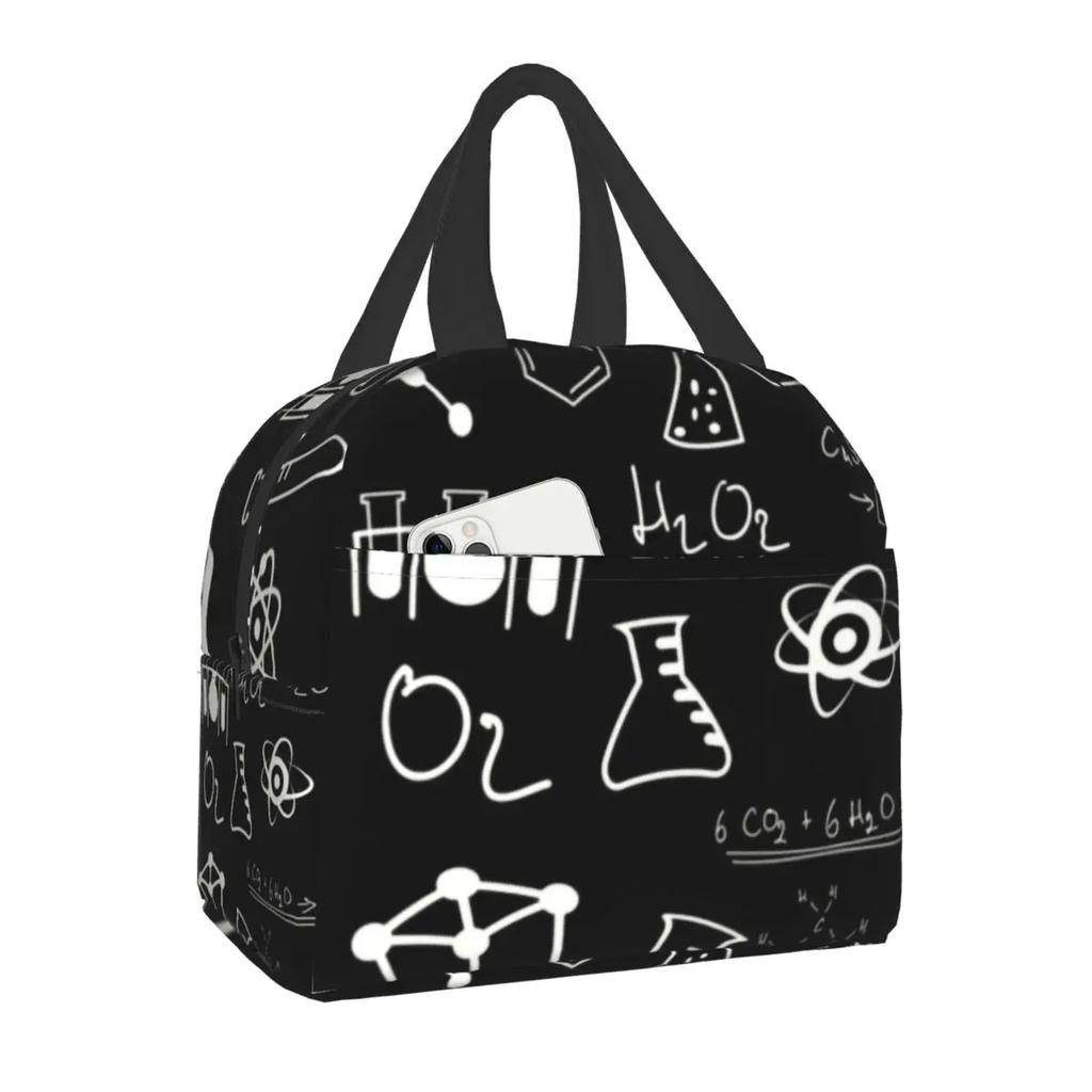 Pinke Wissenschaft Isolierte Lunch-Tragetasche für Frauen Chemisches Labor Chemie Technologie Tragbare Thermokühltasche Bento-Box