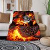 1pc Dragon Vs. Wizard: Epic Battle Cartoon Blanket,Portable Throw for Travel & Camping, All Season Cozy Blanket,Ideal Gift