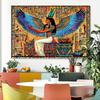 VIKAMA Ancient Egyptian Isis Mural Tapestry Blue Winged Goddess And Hieroglyph Design For Home And Guesthouse Home Decoration