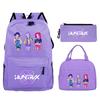 Demon Hunters Printed Children's Backpack Three-piece Campus Fashion Primary and Secondary School Students Large Capacity School Bag