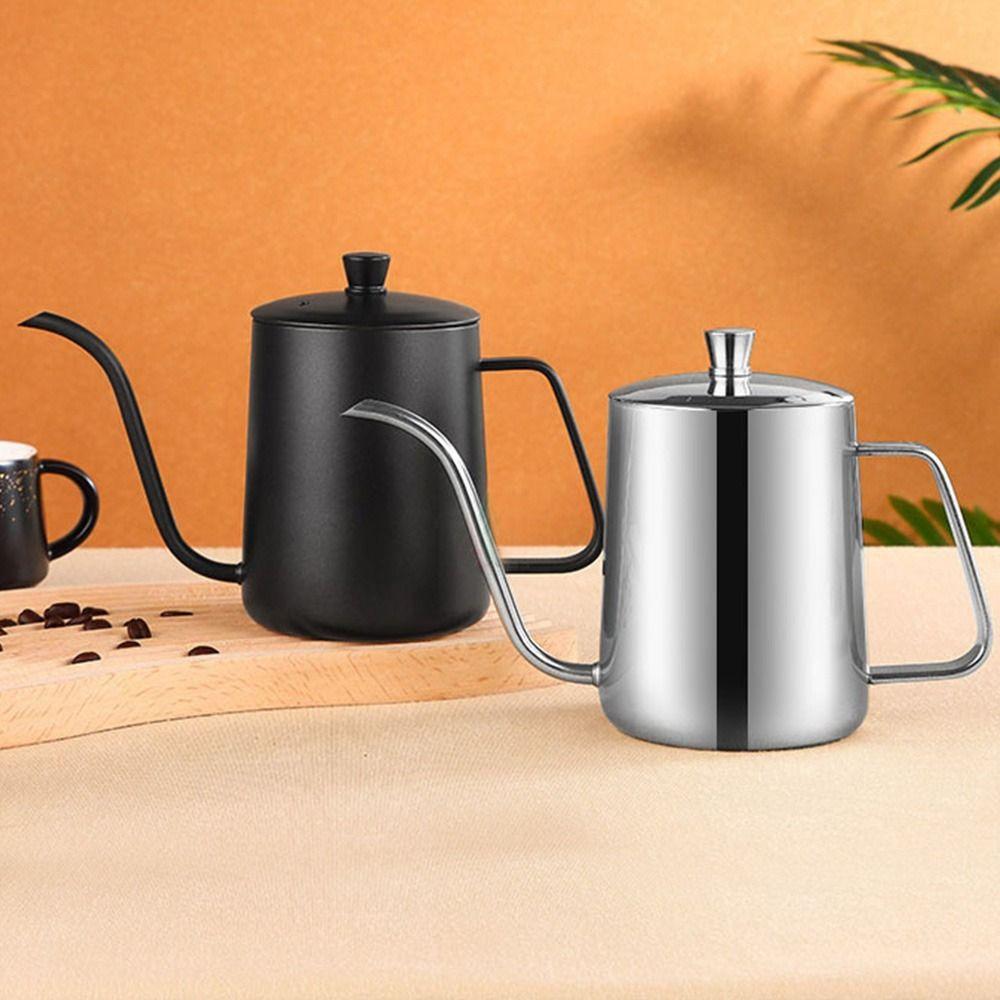 Cafetière Noire Argent Bec Long et Étroit Bouilloire à Goutte Bouilloire d'Infusion à Goutte pour Café Usage Café