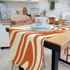 Sage Orange Table Runner, Retro Boho Aesthetic 70S Abstract Wavy Swirl Decor Holiday Kitchen Dining Table Decoration for Indoor Outdoor Home Party