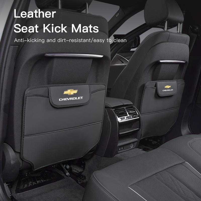 Car Seat Anti-Kick Pad Leather Cover Interior Storage Bag For Chevrolet Corvette Montana TrailBlazer Silverado Traverse Camaro