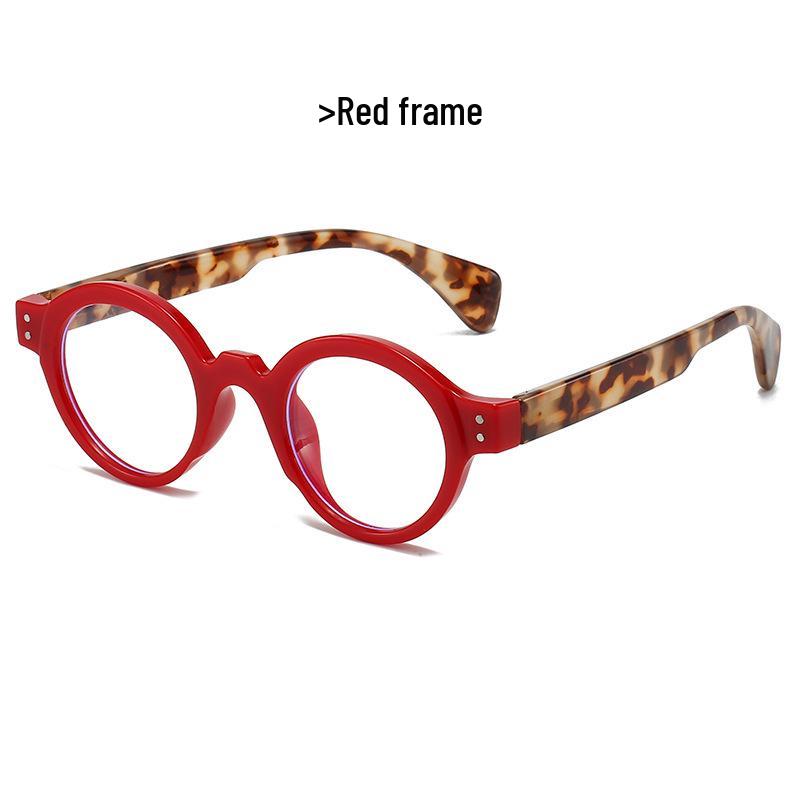 Anti-Blue Light Reading Glasses with Spring Legs, Round Frame for Men & Women, Frog Eyes Style for Elders.