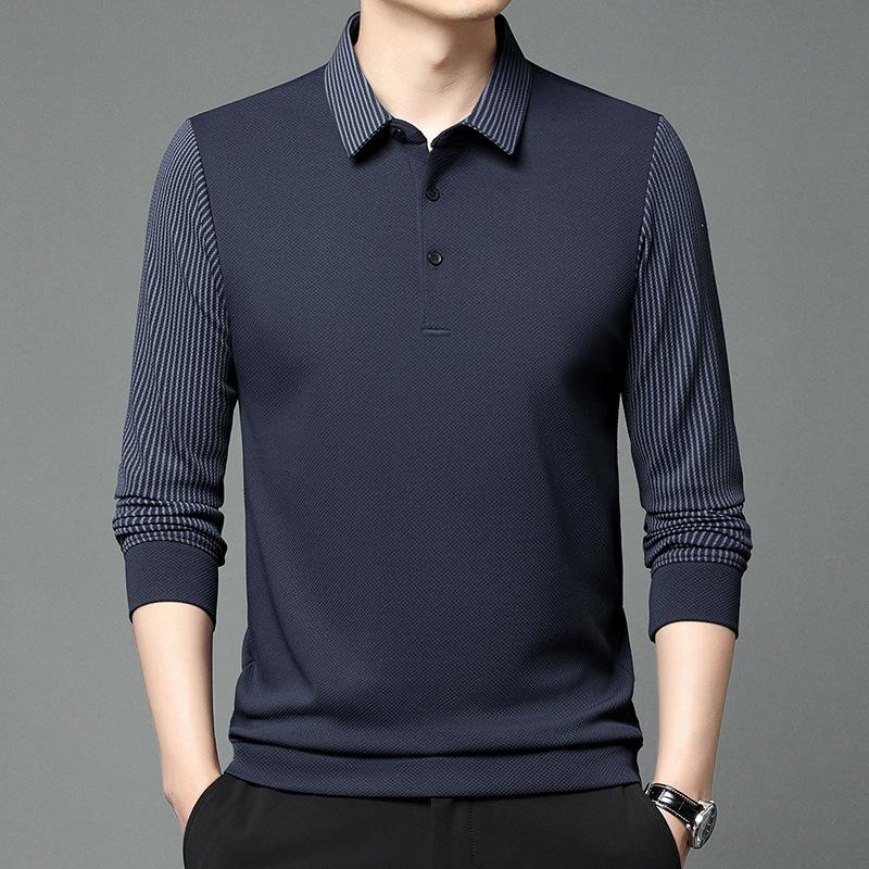 Herren Langarm T-Shirt Lässig Weich Atmungsaktiv Poloshirts Strickpullover