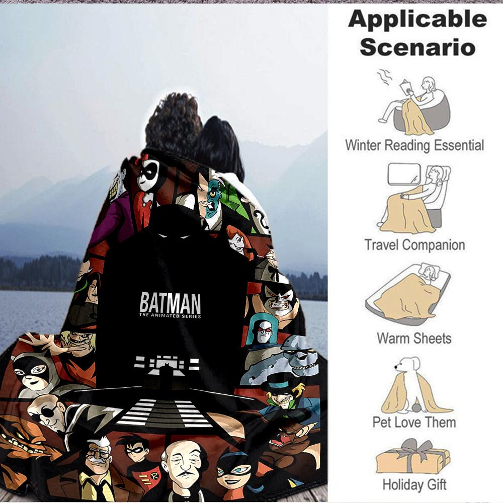 1 Stück Batman Zeichentrickserie Flanell-Kuscheldecke Leicht Weich Warm Ganzjahresdecke für Sofa, Bett, Reisen, L1028159