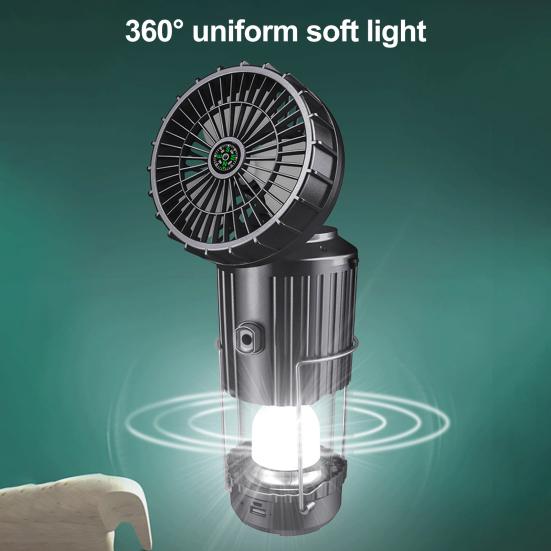 Solar Camping Light with Fan Super Bright High Lumens Compact