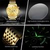OLEVS Men's Watches Waterproof Luminous Sport Watch Chronograph Multifunction Business Fashion Gold Men's Quartz Watch