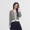 Elva' Island Women's Striped Hooded Knit Cardigan