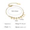 Hot Sale Vintage Fashion 18K Gold Plated Stainless Steel Flower Moon Zircon Inlayed Chain Bracelet Set Multi-layered Gift