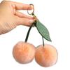 Faux Fur Cherry Leaf Plush Keychain - Fashionable, Cute Car Charm