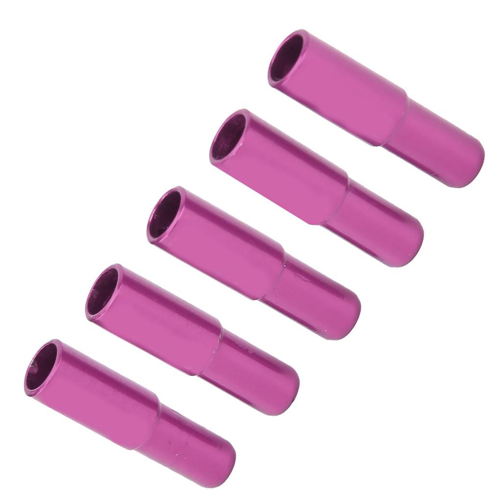 DUUTI 5 Stück 5mm Fahrrad Bremskabel Endkappen Crimpkappen Aluminiumlegierung Schaltzug Endkappen für Rennrad Mountainbike Lila
