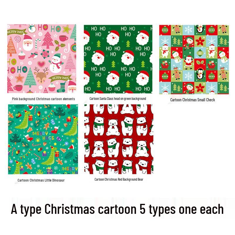 Children's Christmas Toy Wrapping Paper with Cartoon Gift Boxes and Handmade Paper Shoe Box for Holiday Celebrations