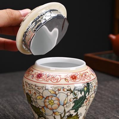 Ceramic Sealed Jar Exquisite Tea Jar Small Household Storage Jar Moisture Proof Tea Jars Pu Erh White Tea Chinese Style Jars