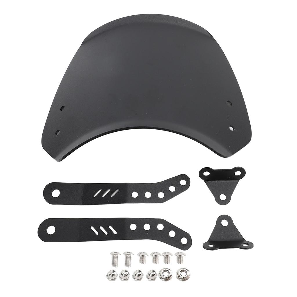 Motorcycle Windshield Aluminum Universal Front Wind Deflector with Mount for 6.5in To 9.45in Round H