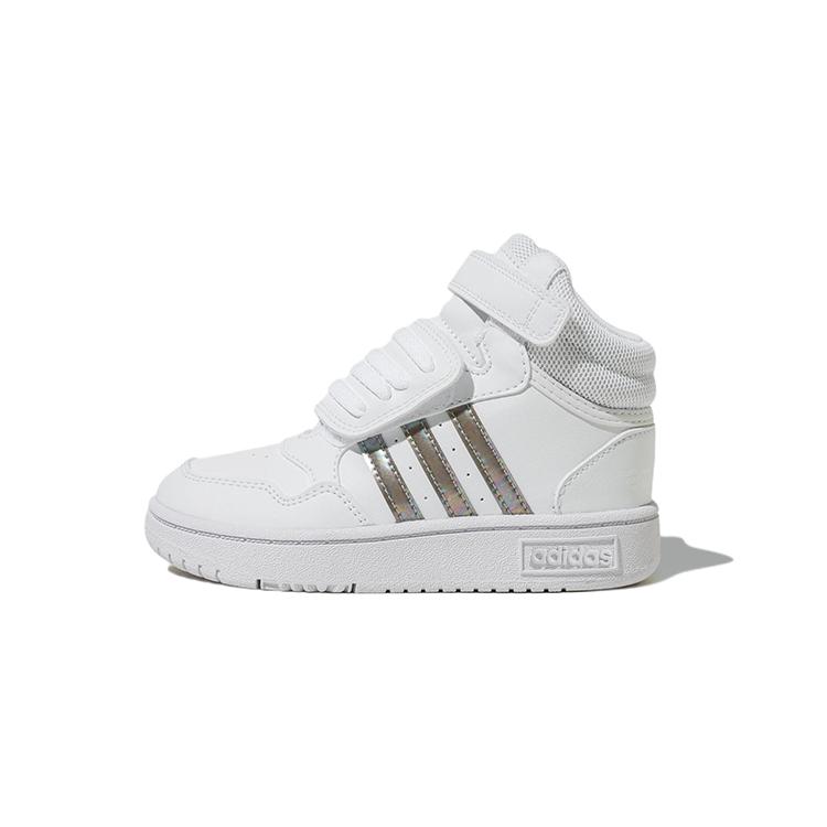 Adidas Hoops MID 3.0 AC Synthetic Leather Abrasion Resistant High top Skateboard Shoes White Infant And Toddler HP2660