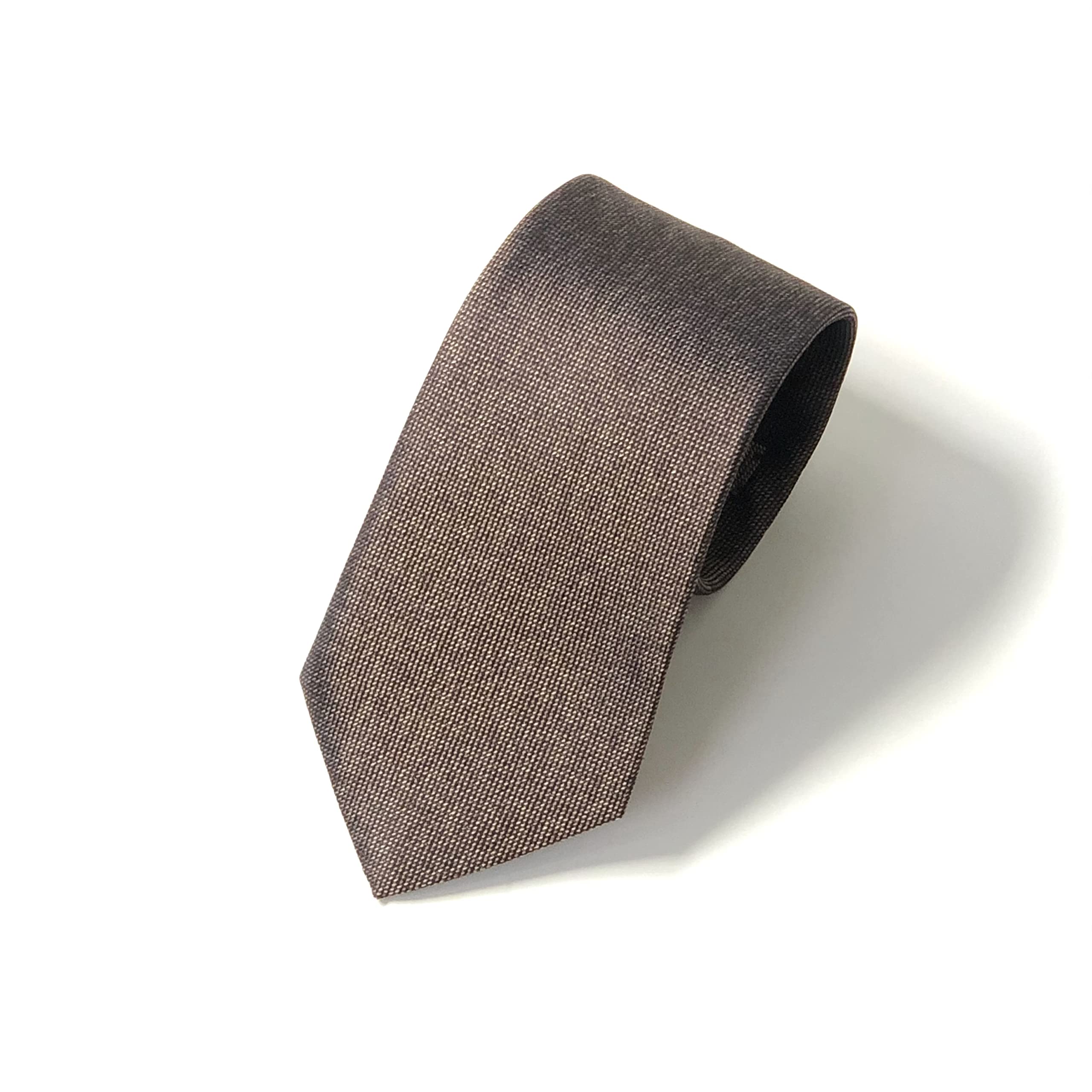 [MAN ABOUT TOWN] MAN ABOUT TOWN Silk Necktie, High-Quality Brand, Made in Japan (Kyoto Tango Region), Gift (MelangeSolid-Brown)
