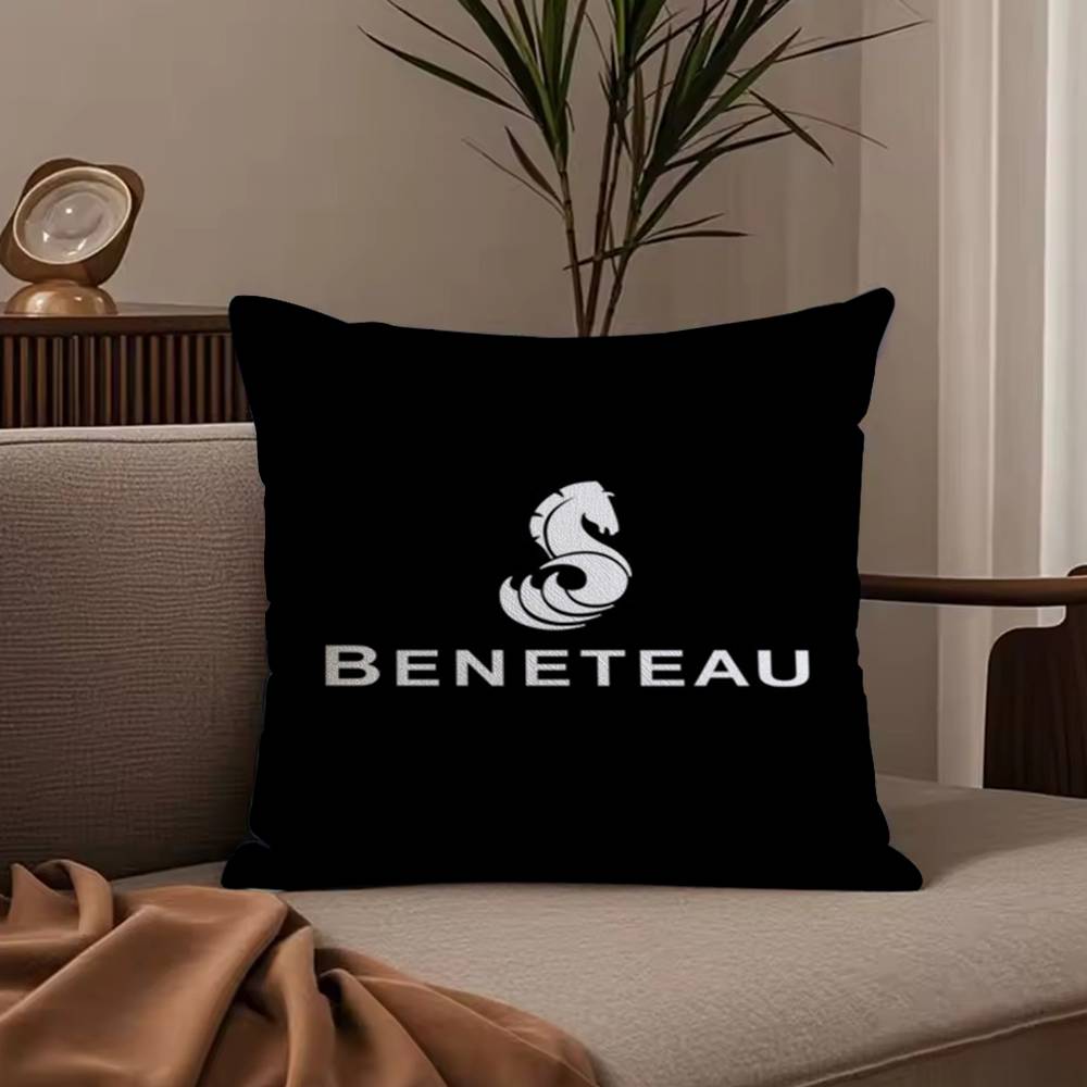 Cartoon B-BeneteauS Y-Yachts Pillow Case Anti-dustmite Pillowcase Invisible zipper silky short plush Sofa cushion cover