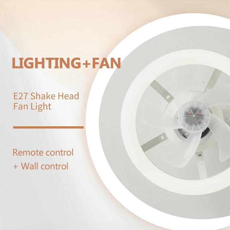 Ceiling Fan Light LED 360° Rotation Fan Lamp For Living Dining Room Bedroom 3 Gear Wind Speed Periodic Fan Decorative Lamp
