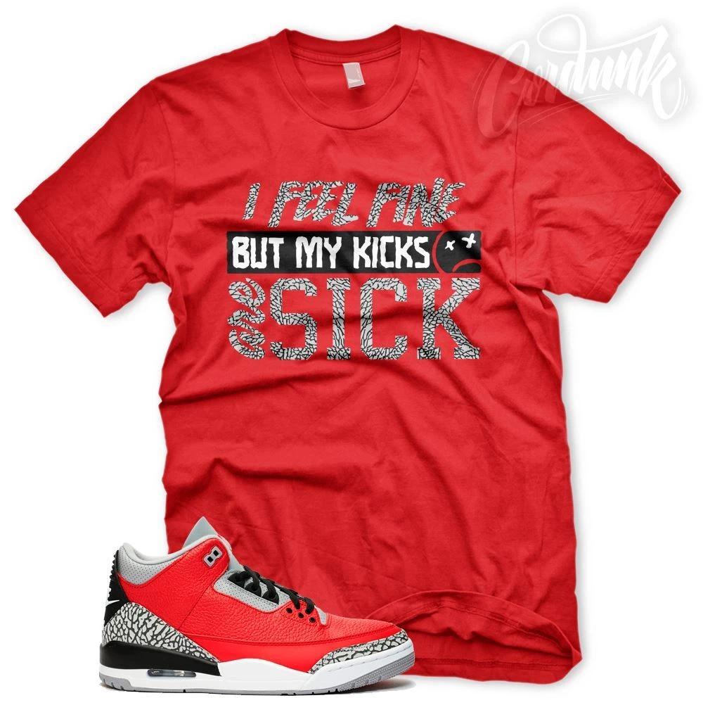 New SICK KICKS T Shirt for J1 3 Cement White Black Tinker Gray Red OG L