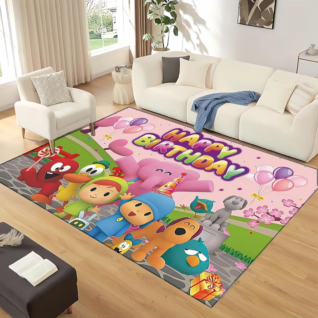 3D Fun P-Pocoyo Elly Pato Cartoon Carpet Rug for Home Living Room Bedroom Sofa Doormat Decor,kids Play Non-slip Floor Mat Gift