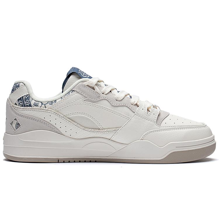 Li Ning Yuebai Slip Resistant Abrasion Resistant Low top Skateboard Shoes Unisex Ecru AGCS251-12