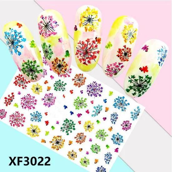 1 Sheet Colorful  Flowers and Animals  Water Transfer Slider for Manicure Nail Art Decoration Nail Sticker