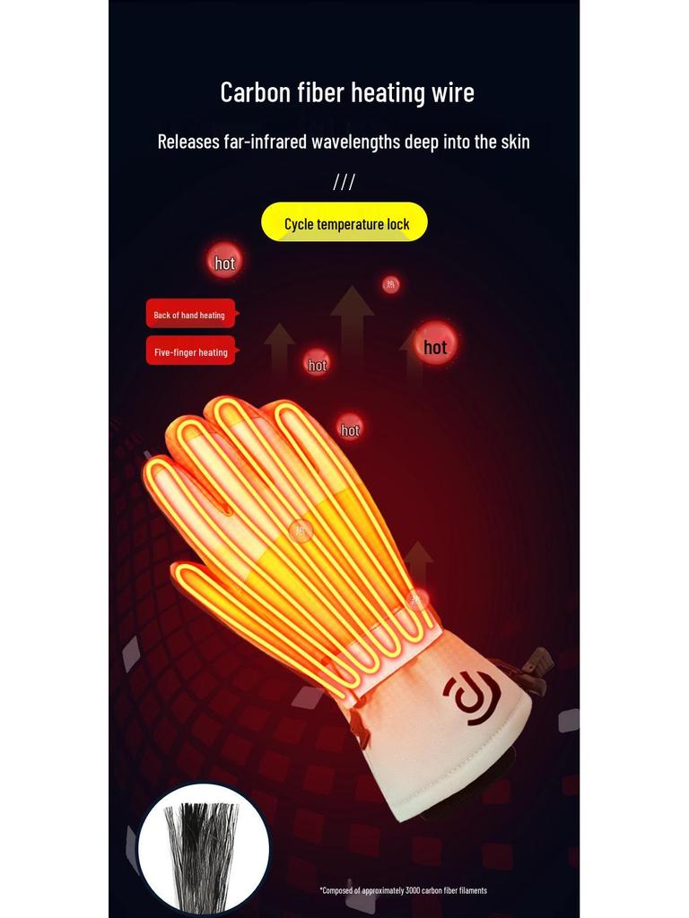 Unisex Waterproof Heated Motorcycle Gloves for Winter Riding