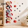 Self Adhesive Kitten Decals Christmas Cat Door Sticker, Cute Santa Hat Kittens Wall Decal, Waterproof PVC Festive Decor Sticker for Bedroom