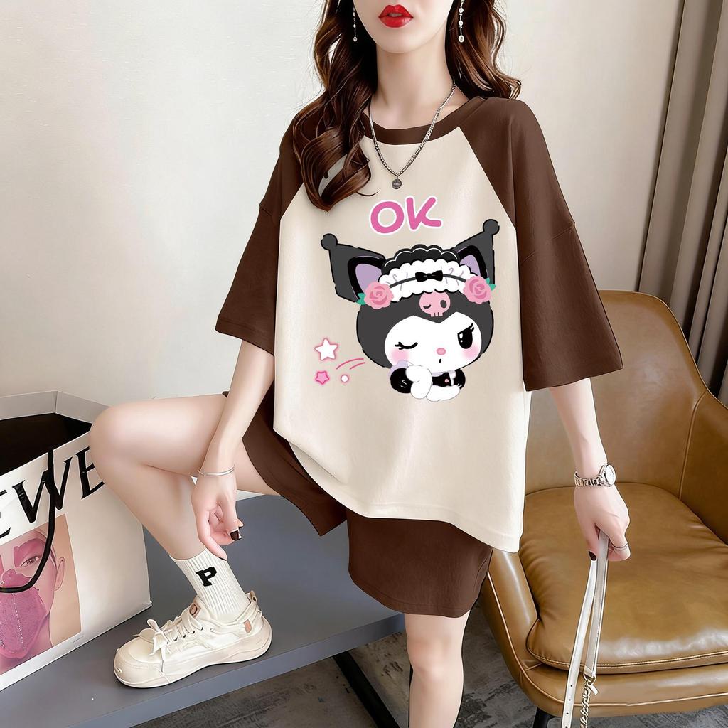 Plus Size Women's Loose Short Sleeve Cartoon T-Shirt - Korean Style Summer Top