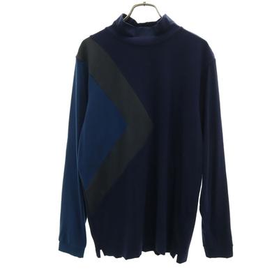 LANVIN SPORT made in Japan Langarm Hoher Kragen Größe 40 Marineblau Herren Gebraucht