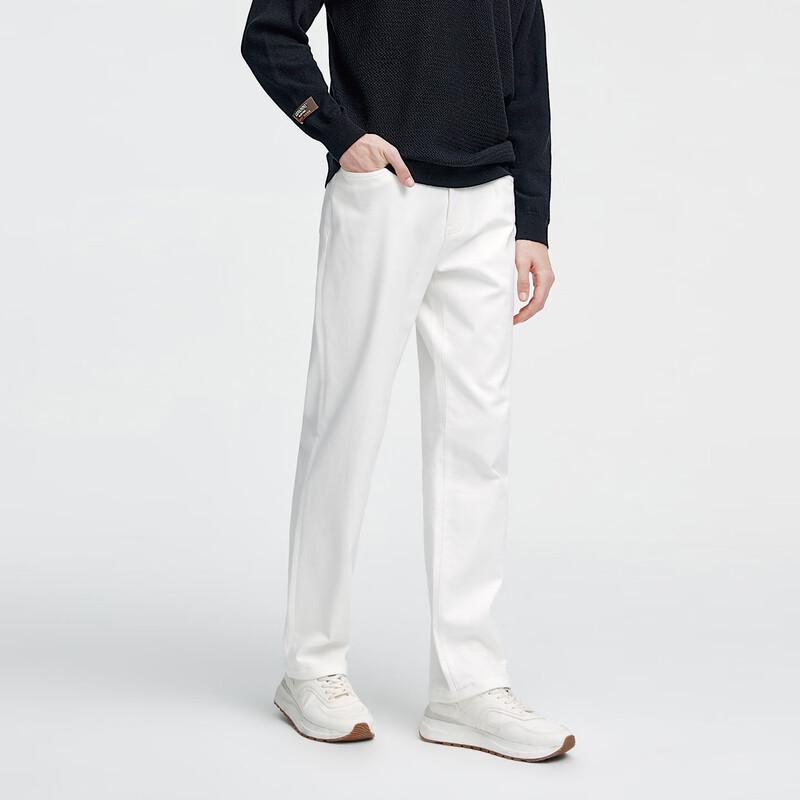 Giovanni Valentino Men's Loose Fit Brushed Straight-Leg Jeans