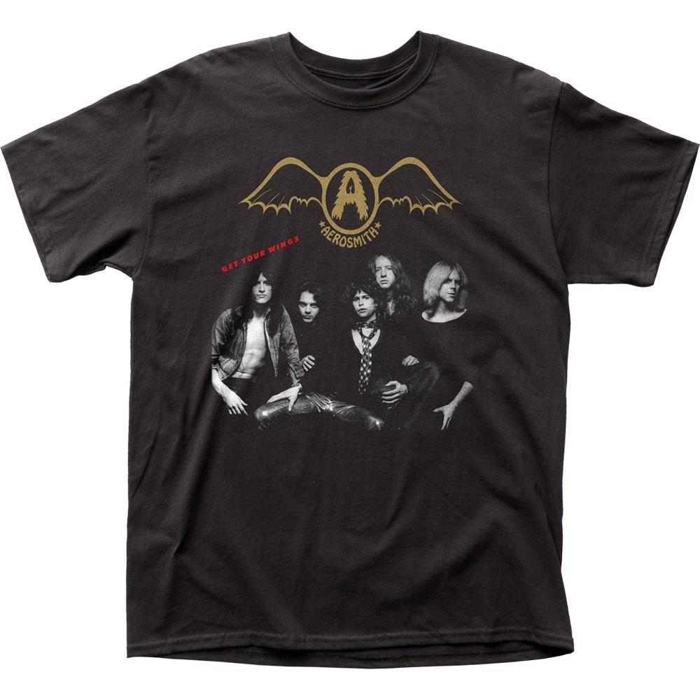 Aerosmith Get Your Wings Mens T Shirt Music Classic Rock Band Tee New Black Unisex T-Shirt Graphic Tee L