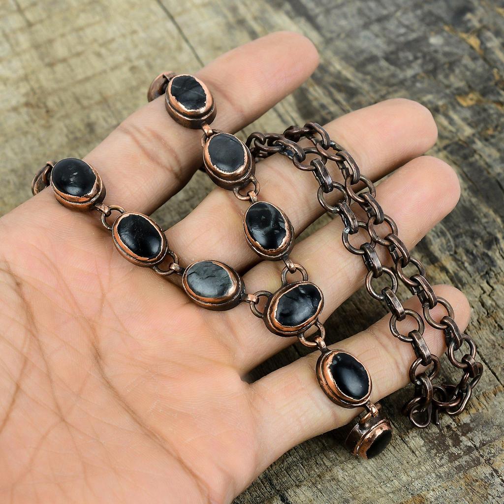 Picasso Jasper Necklace Electroformed Copper Necklace Adjustable Chain Necklace Handmade Copper Jewelry Real Gemstone Necklace Gifts for Her