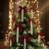 Flocking Bow Christmas Tree Wall & Window Ornaments
